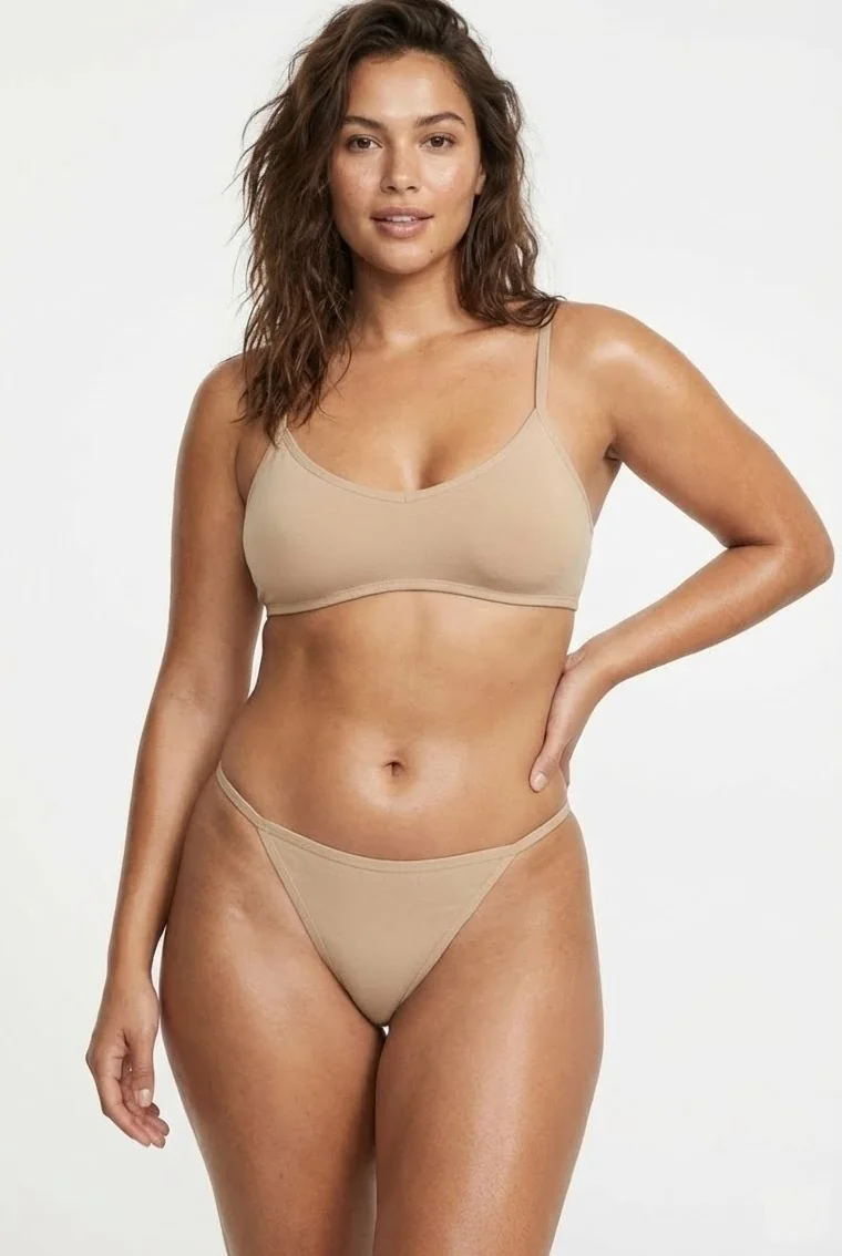 LunaIntim İz Yapmayan Nude G-String İnce İpli ve Pamuklu Görünmez Tanga - Tanga Külot Detay